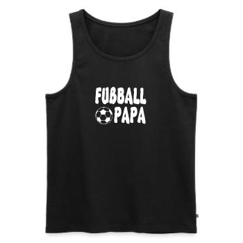Fussball Papa Shirt! - Männer Premium Bio Tank Top - Schwarz - Vorne - Michal (187cm)