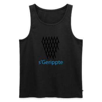 s'Gerippte Frankfurt Design #Geripptes #069 - Männer Premium Bio Tank Top - Schwarz - Vorne - AI Model Male 178 light (178cm)