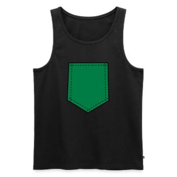 Brusttasche für T-Shirts (Farbauswahl) - Männer Premium Bio Tank Top - Schwarz - Vorne - Michal (187cm)