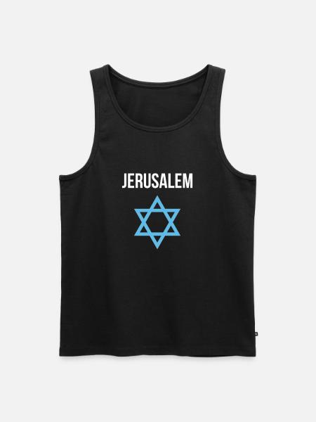 Jerusalem Israel Davidstern - Männer Premium Bio Tank Top - Schwarz