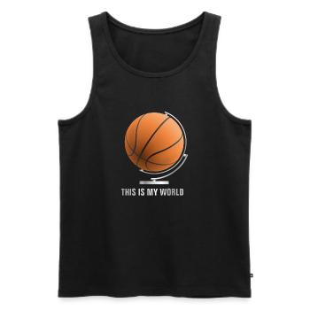 globe_world_sport_122013_basketball_b - Männer Premium Bio Tank Top - Schwarz - Vorne - Michal (187cm)