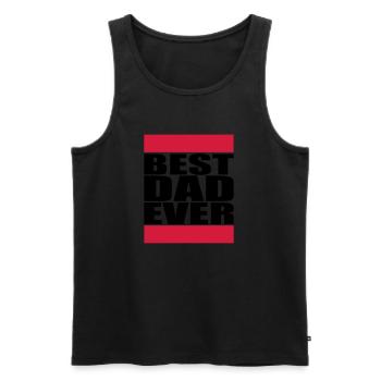 Best Dad Ever Logo - Männer Premium Bio Tank Top - Schwarz - Vorne - Michal (187cm)