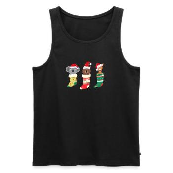 Australia Christmas - Men's Premium Organic Tank Top - black - Front - Michal (187cm)
