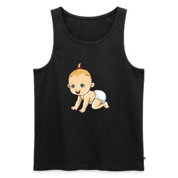 Bébé fille fille famille gentil bambin rampant - Débardeur bio Premium Homme - noir - Devant - Michal (187cm)