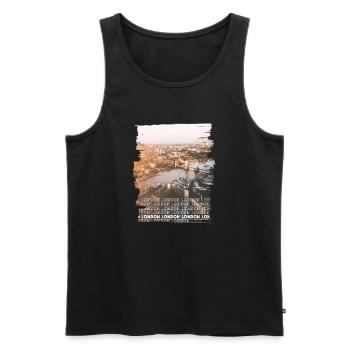 London - Men's Premium Organic Tank Top - black - Front - Michal (187cm)