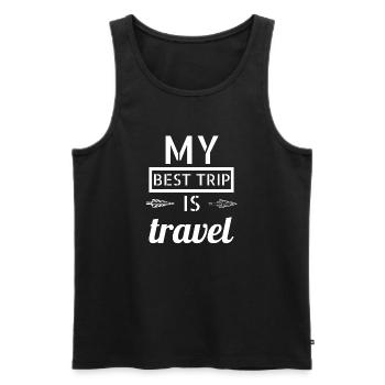 Travel - My best trip is travel - Débardeur bio Premium Homme - noir - Devant - AI Model Male 178 light (178cm)