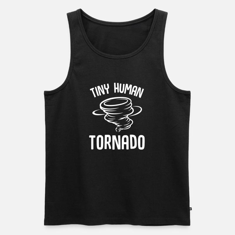 Tiny Human Tornado - Männer Premium Bio Tank Top - Schwarz