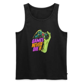 zombiehand games never die 2 - Men's Premium Organic Tank Top - black - Front - Michal (187cm)