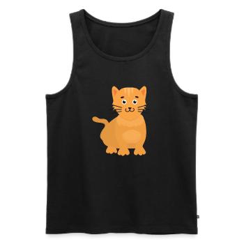 Chat - Débardeur bio Premium Homme - noir - Devant - AI Model Male 178 light (178cm)