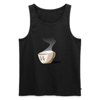 Coffee... - Débardeur bio Premium Homme - noir - Devant - Michal (187cm)