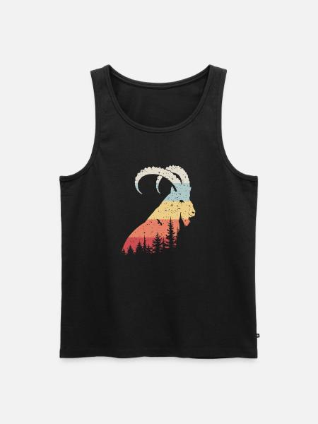 Steinbock - Männer Premium Bio Tank Top - Schwarz