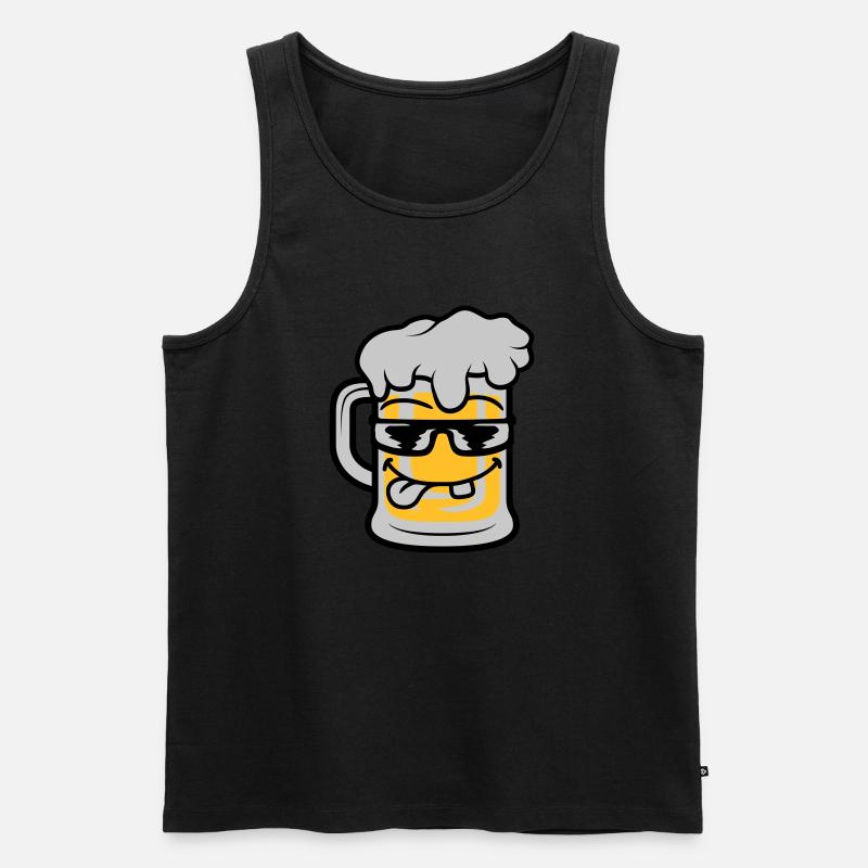Cooles Gesicht Bier Maßkrug - Männer Premium Bio Tank Top - Schwarz