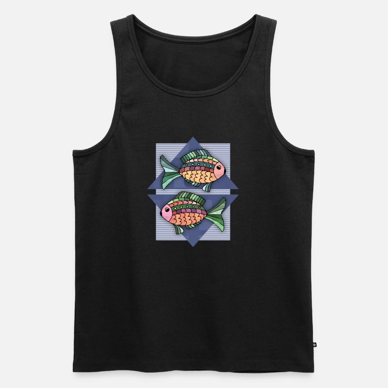 Fische - Männer Premium Bio Tank Top - Schwarz