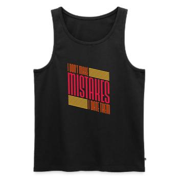 Date Mistakes Zitat Logo - Männer Premium Bio Tank Top - Schwarz - Vorne - Michal (187cm)