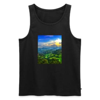 great ART on great PEOPLE - Männer Premium Bio Tank Top - Schwarz - Vorne - Michal (187cm)