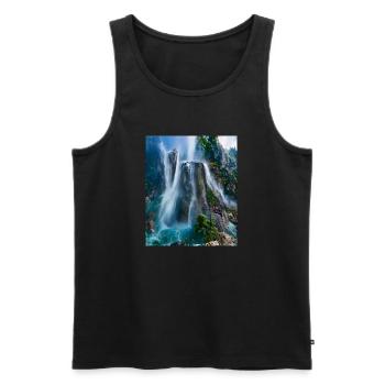 great ART on great PEOPLE - Männer Premium Bio Tank Top - Schwarz - Vorne - Michal (187cm)