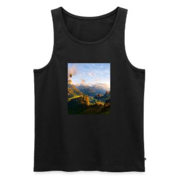 great ART on great PEOPLE - Männer Premium Bio Tank Top - Schwarz - Vorne - Michal (187cm)
