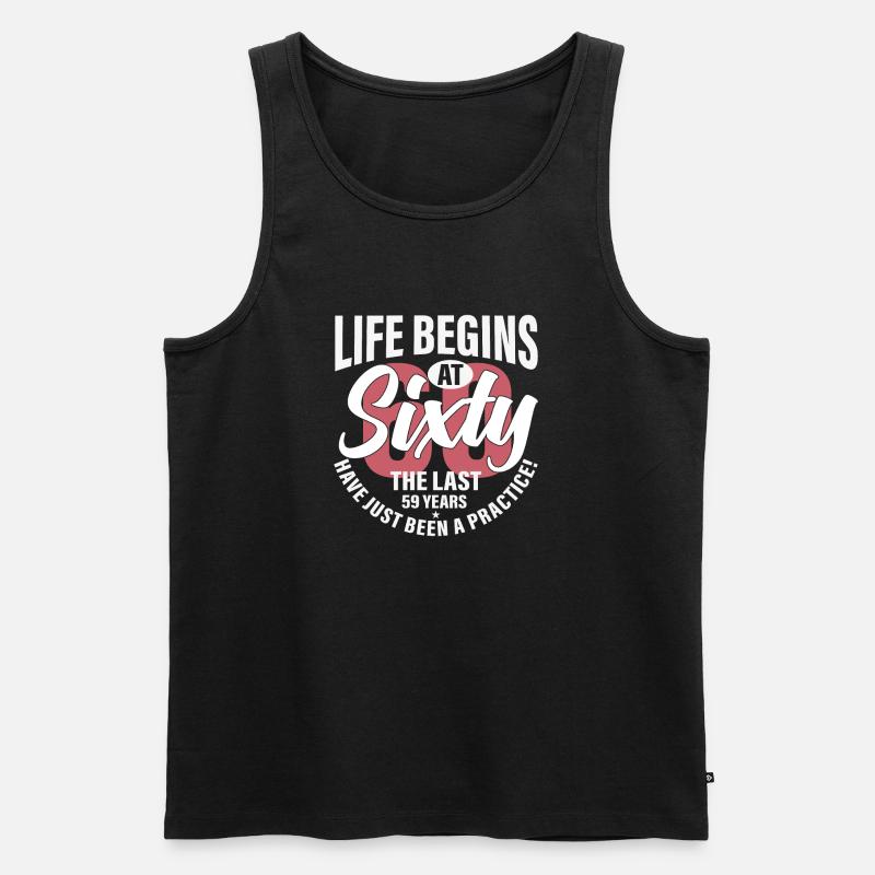 Das Leben beginnt mit - Männer Premium Bio Tank Top - Schwarz