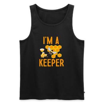 I am a keeper gift for beekeeper humor - Débardeur bio Premium Homme - noir - Devant - Michal (187cm)