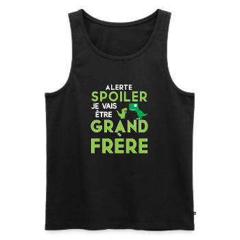 Enfant je vais être grand frère annonce grossesse - Débardeur bio Premium Homme - noir - Devant - Michal (187cm)