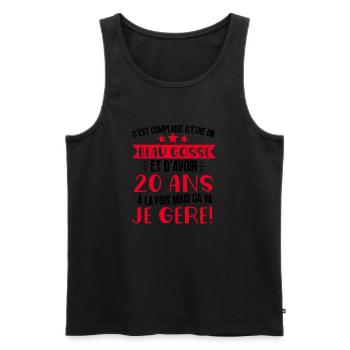 Beau gosse de 20 ans je gère cadeau anniversaire - Débardeur bio Premium Homme - noir - Devant - Michal (187cm)