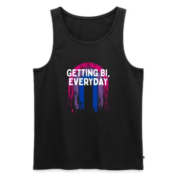 Getting Bi, Everyday Bisexual LGBTQ Bi Pride LGBT - Men's Premium Organic Tank Top - black - Front - AI Model Male 178 light (178cm)