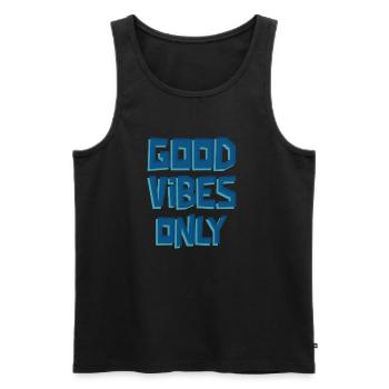 Good Vibes Only - Men's Premium Organic Tank Top - black - Front - AI Model Male 178 light (178cm)