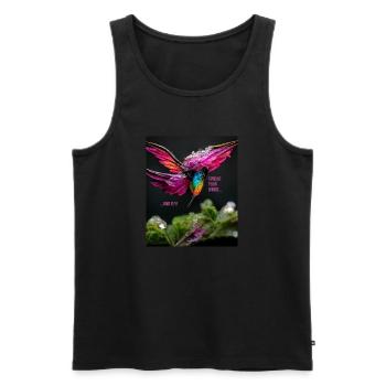 Flügel ausbreiten und fliegen - Inspiration und Motivation - Männer Premium Bio Tank Top - Schwarz - Vorne - AI Model Male 178 light (178cm)
