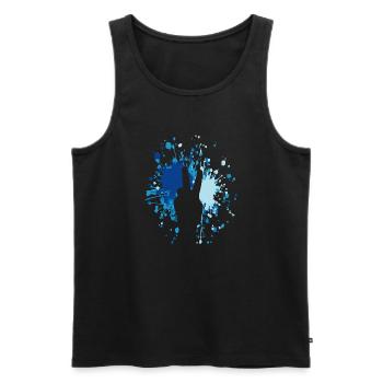 Victory Peace Hand Sign Icon Color Splash - Men's Premium Organic Tank Top - black - Front - Michal (187cm)