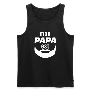 mon papa est barbu - Débardeur bio Premium Homme - noir - Devant - Michal (187cm)