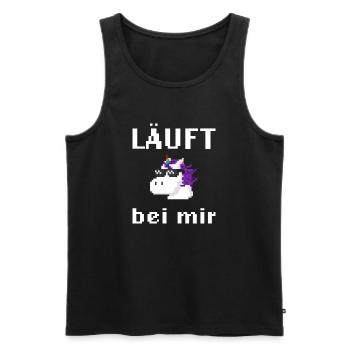 Läuft bei mir Pixelart mit Einhorn - Männer Premium Bio Tank Top - Schwarz - Vorne - AI Model Male 178 light (178cm)