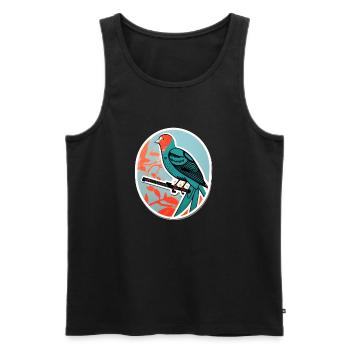 Vogel Sticker - Männer Premium Bio Tank Top - Schwarz - Vorne - AI Model Male 178 light (178cm)