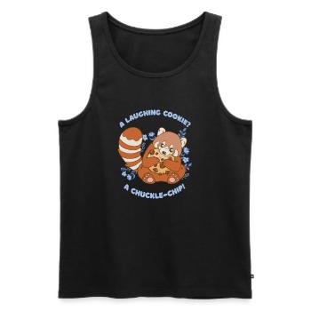 A Laughing Cookie? A Chuckle chip! Cookie Lover - Men's Premium Organic Tank Top - black - Front - Michal (187cm)