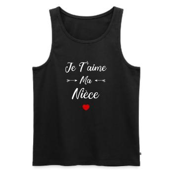 Je t'aime ma Nièce - Débardeur bio Premium Homme - noir - Devant - Michal (187cm)