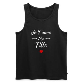 Je t'aime ma Fille - Débardeur bio Premium Homme - noir - Devant - Michal (187cm)