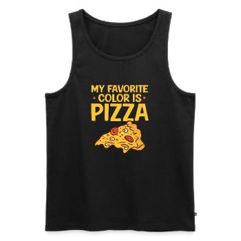 My favourite color is pizza - Men's Premium Organic Tank Top - black - Front - AI Model Male 178 light (178cm)