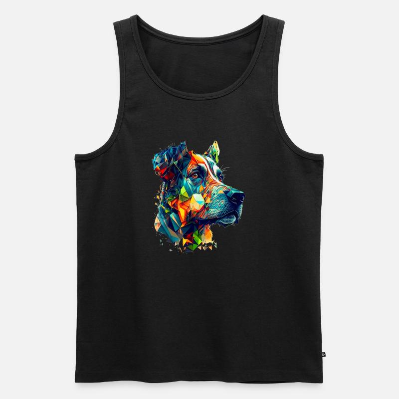 Die deutsche Dogge als buntes Vector Artwork - Männer Premium Bio Tank Top - Schwarz