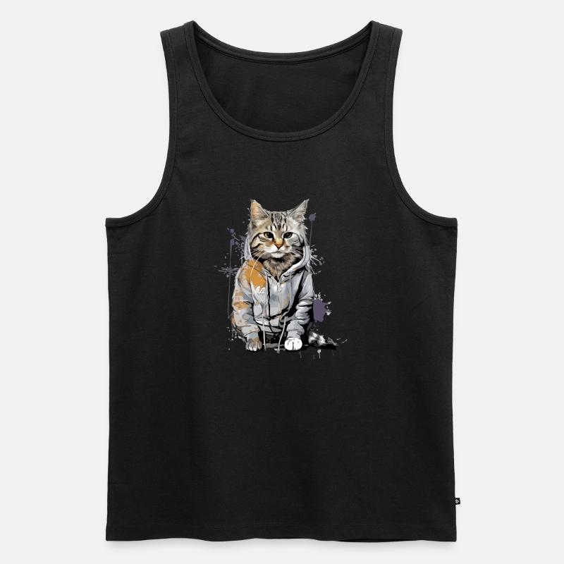 Koco die Katze - Männer Premium Bio Tank Top - Schwarz