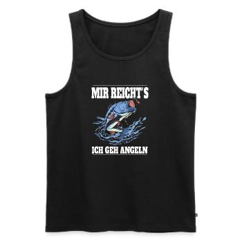 Mir reicht´s ich geh Angeln! - Männer Premium Bio Tank Top - Schwarz - Vorne - Michal (187cm)