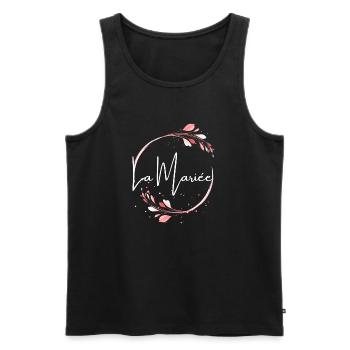 La mariée floral - Débardeur bio Premium Homme - noir - Devant - AI Model Male 178 light (178cm)