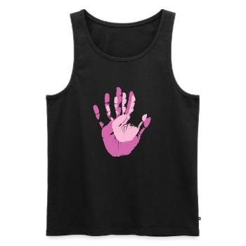 Maman et moi palmiers - Débardeur bio Premium Homme - noir - Devant - Michal (187cm)