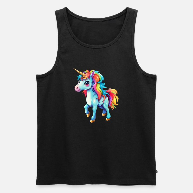 Süßes Einhorn - Männer Premium Bio Tank Top - Schwarz