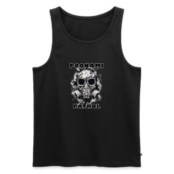 Poonami Patrol - Men's Premium Organic Tank Top - black - Front - AI Model Male 178 light (178cm)
