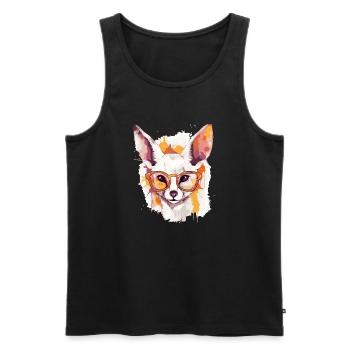 Alo der Fennek - Männer Premium Bio Tank Top - Schwarz - Vorne - AI Model Male 178 light (178cm)