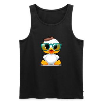 Popy die Ente - Männer Premium Bio Tank Top - Schwarz - Vorne - AI Model Male 178 light (178cm)