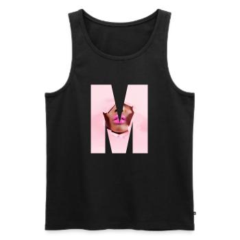 Rosa Lippen - Männer Premium Bio Tank Top - Schwarz - Vorne - AI Model Male 178 light (178cm)