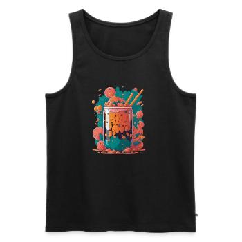 Cocktail Summer - Men's Premium Organic Tank Top - black - Front - AI Model Male 178 light (178cm)