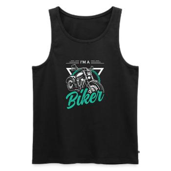 I'm a motorcyclist biker motorbike cruising - Men's Premium Organic Tank Top - black - Front - AI Model Male 178 light (178cm)