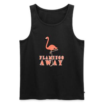 Flamingo Away - Men's Premium Organic Tank Top - black - Front - AI Model Male 178 light (178cm)