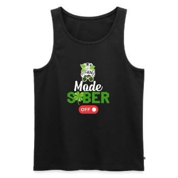 Mode sober off funny st paddy's day 2023 beer - Débardeur bio Premium Homme - noir - Devant - AI Model Male 178 light (178cm)